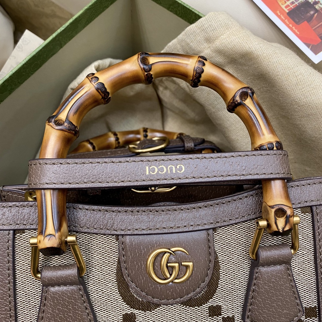 [TOP] GUCCI G*G Diana Double G Pattern Tote Bag-GHW-20x16x10cm/27x24x11cm