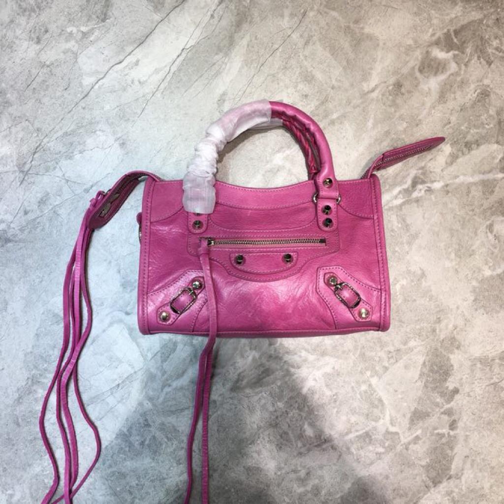 [TOP] BALENCIAGA Mini City Tote Bag Aged Calfskin - Pink