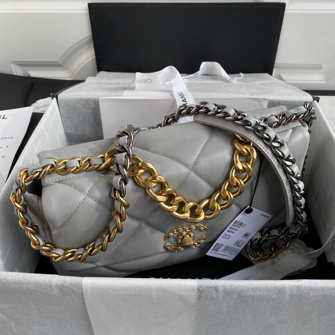 [TOP] CHANEL 19 bag 30CM - Grey