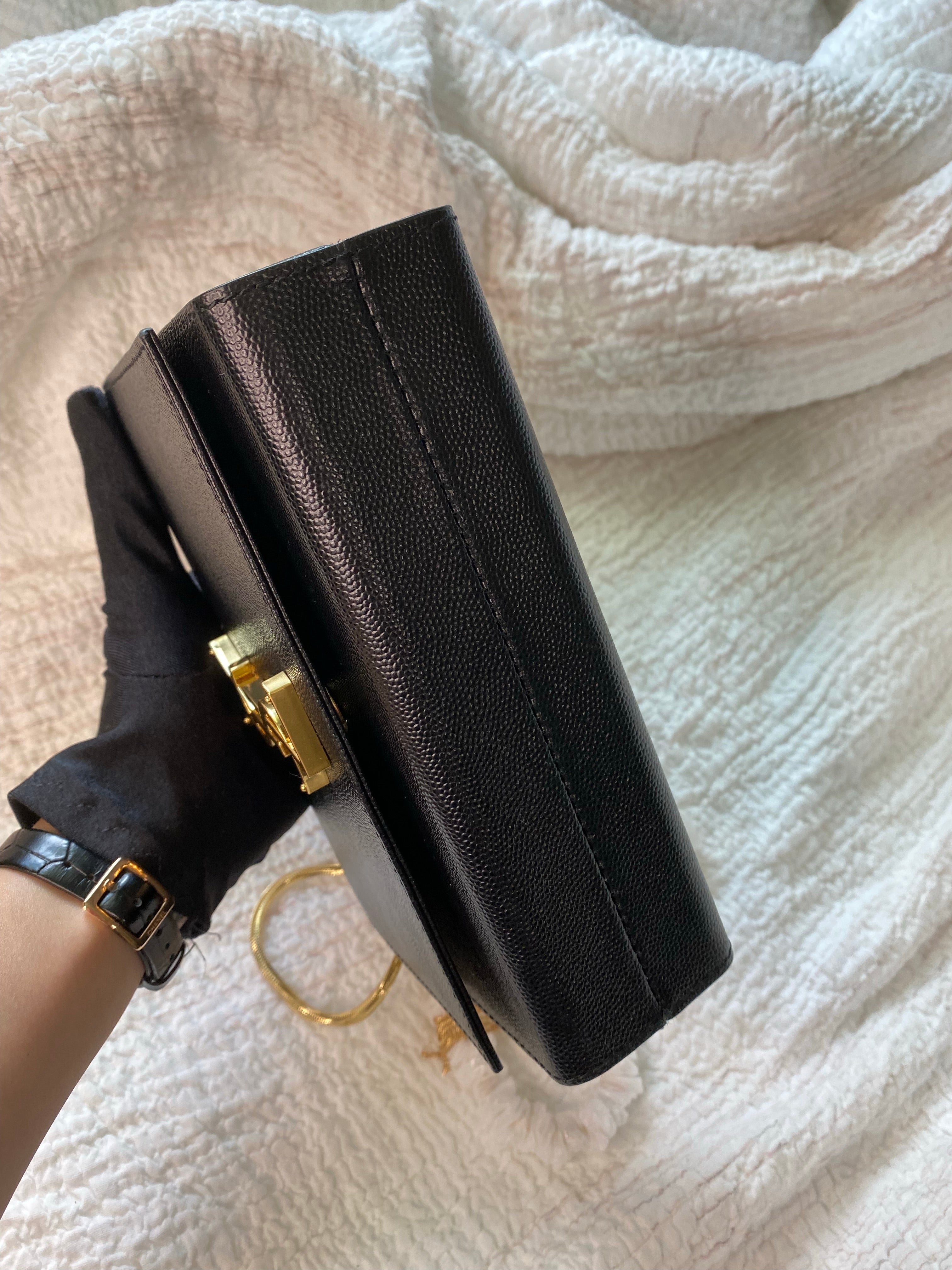 [TOP] Yves Saint Laurent YSL Monogram Kate Box Bag - Black