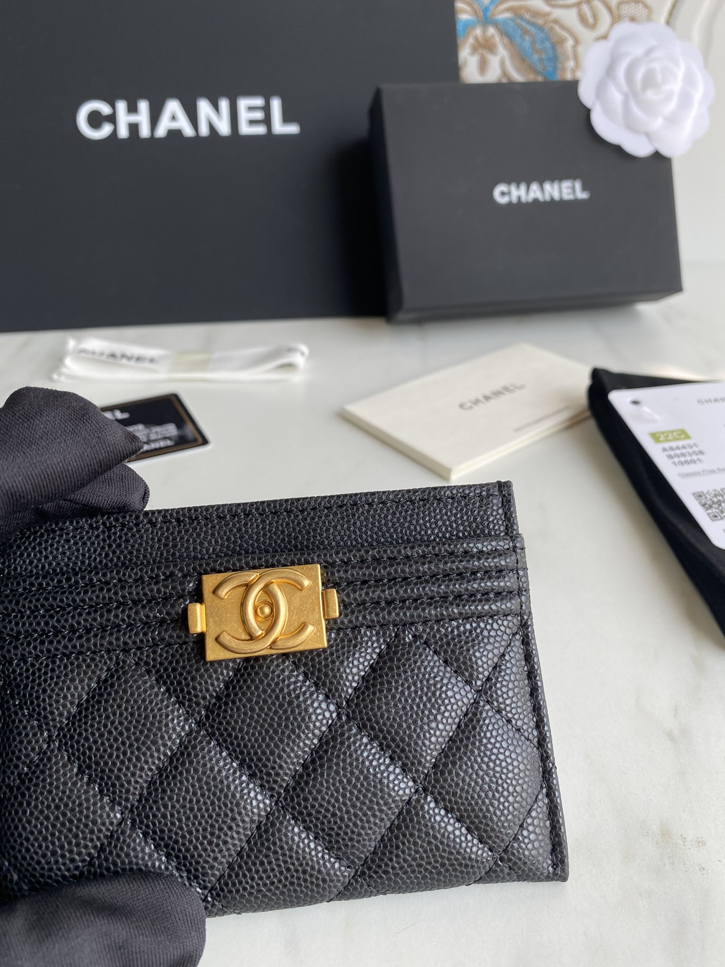 [TOP] CHANEL Leboy Cardholder - GHW&SHW - Black
