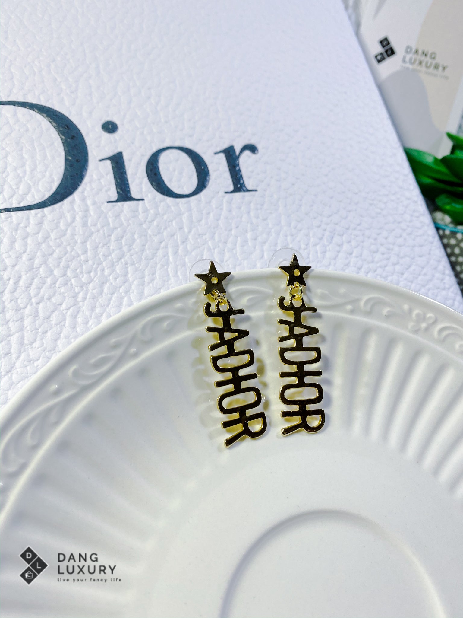 [TOP] Christian Dior JaDior Dangle Earrings