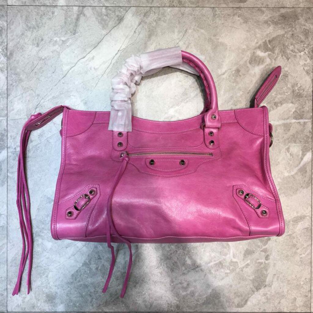 [TOP] BALENCIAGA City S Aged Calfskin Bag - Pink