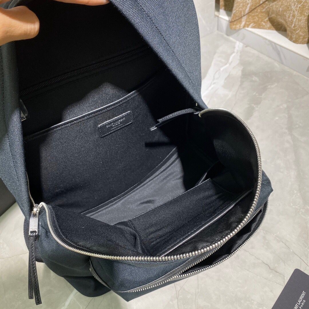 [TOP] Yves Saint Laurent YSL Canvas City Backpack - Black