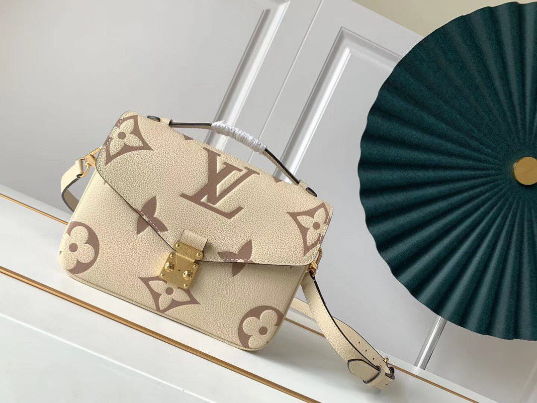 [TOP] Louis Vuitton LV Metis Giant Monogram Empreinte 2 Tones 25X19X7cm- White