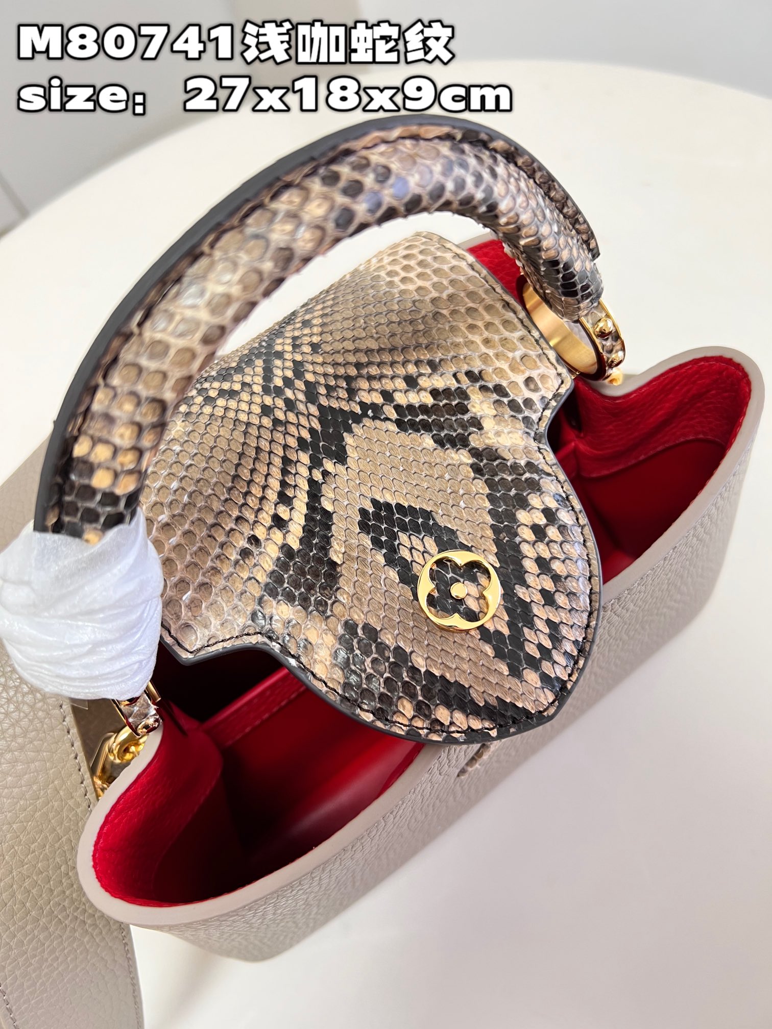 [TOP] Louis Vuitton LV Monogram Flower Capucines Bag 3 Sizes- Snake Pattern