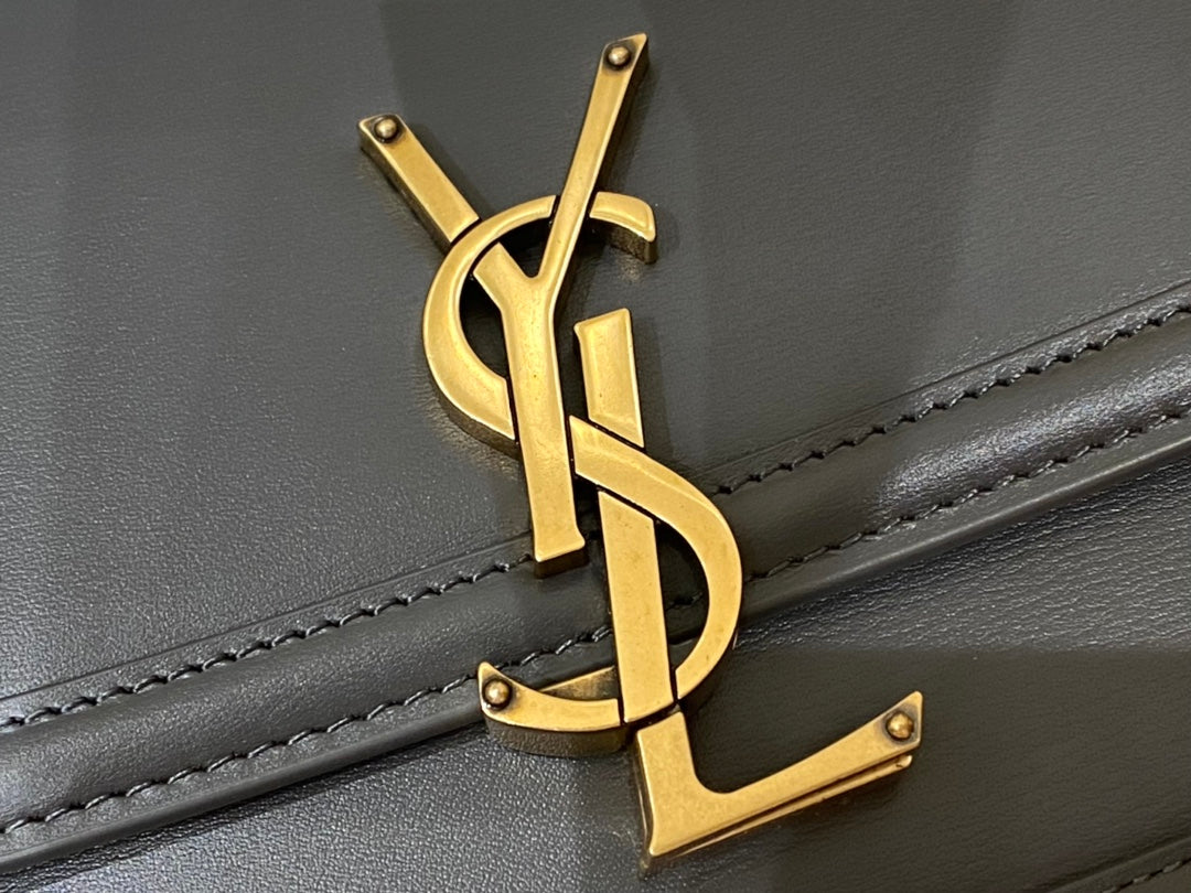 [TOP] Yves Saint Laurent YSL Solferino Medium Box Bag - Dark Grey