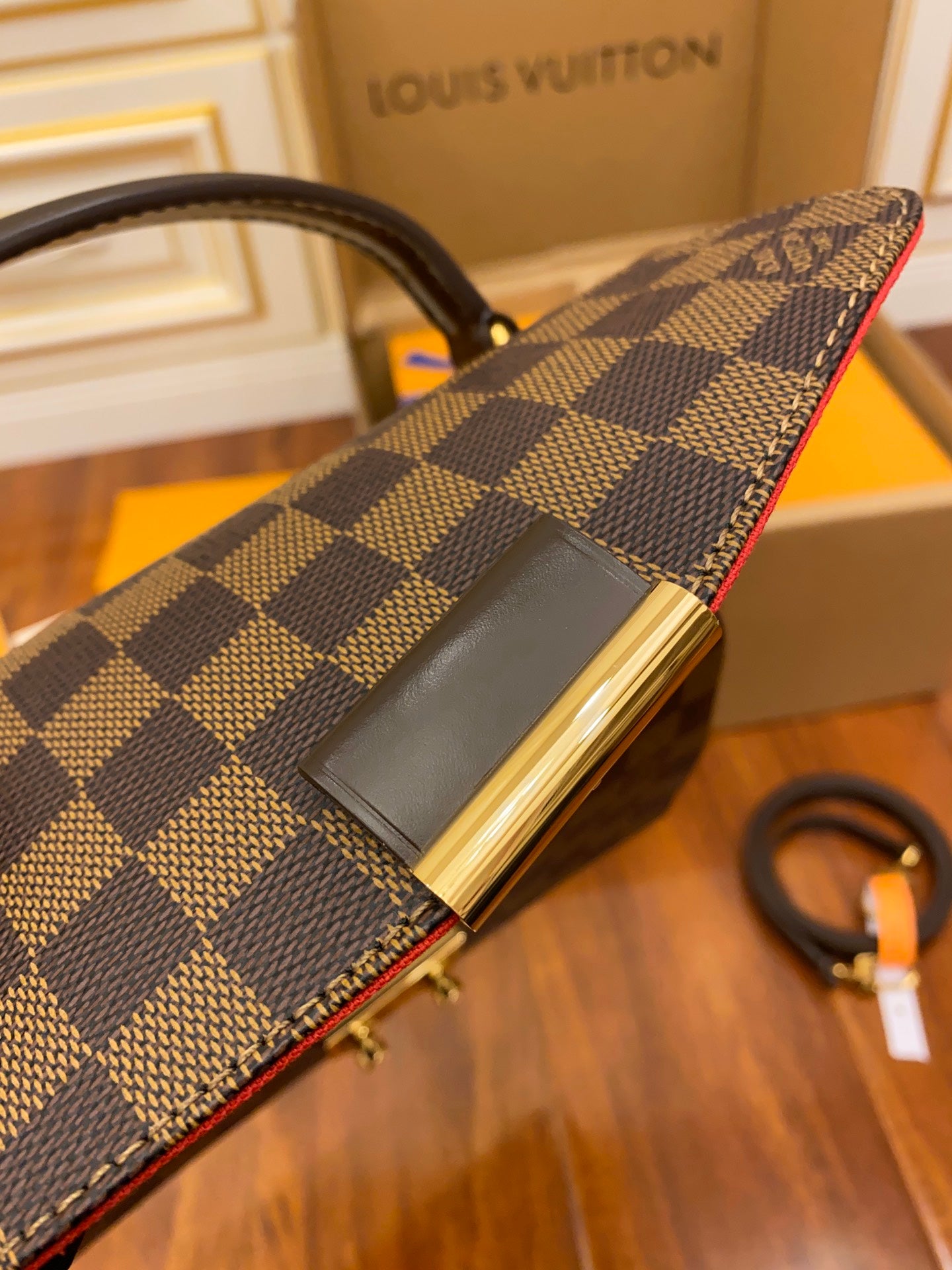 [TOP] Louis Vuitton LV £V Croisette Bag 25x17x9.5cm- Damier Ebene