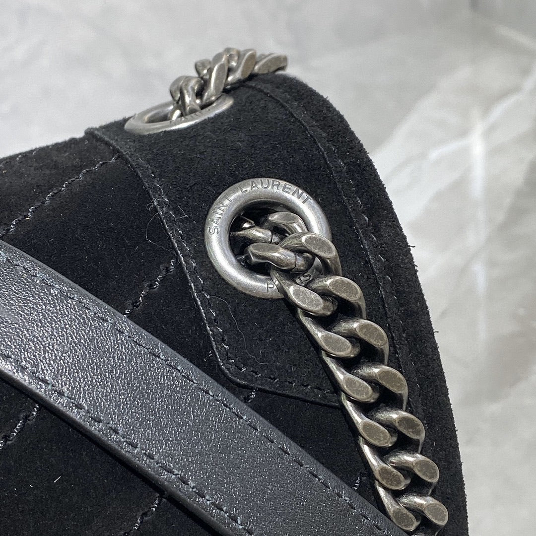 [TOP] Yves Saint Laurent YSL Yves Saint Laurent YSL NIKI Medium SUEDE BAG - BLACK