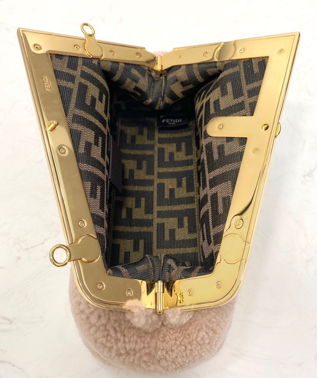 [TOP] FENDI FENDI First Small Teddy Bag - Light Pink