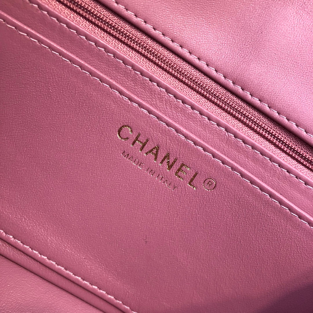 [TOP] CHANEL Classic Flap Bag Tweed Mini Rectangular 20cm - Purple