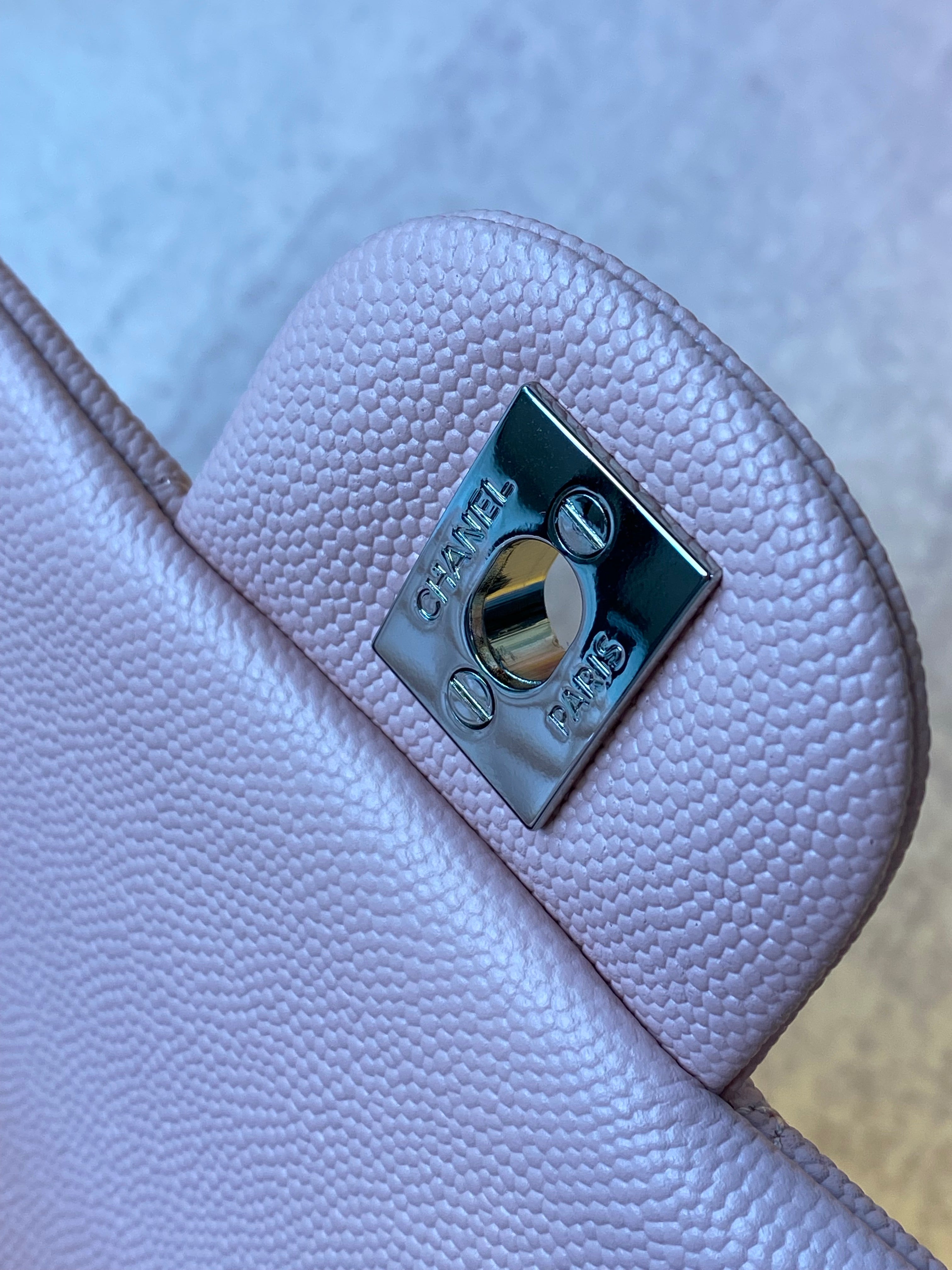 [TOP] CHANEL Classic Flap Bag Caviar Mini 20cm - Pink & SHW