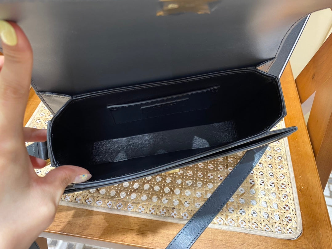 [TOP] Yves Saint Laurent YSL Solferino Medium Box Bag - Dark Grey