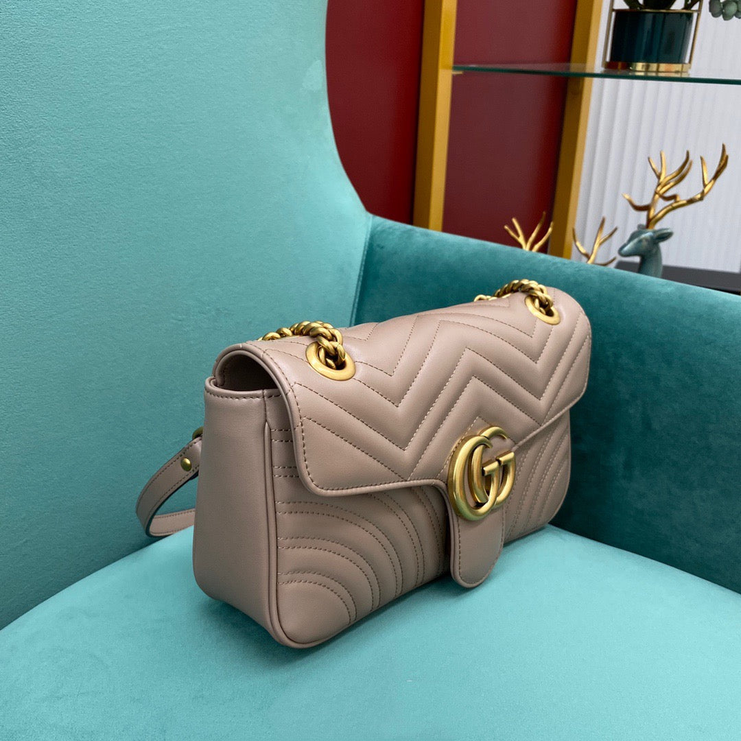 [TOP] GUCCI GG Marmont Bag Matelasse Mini 22cm - Dusty Rose