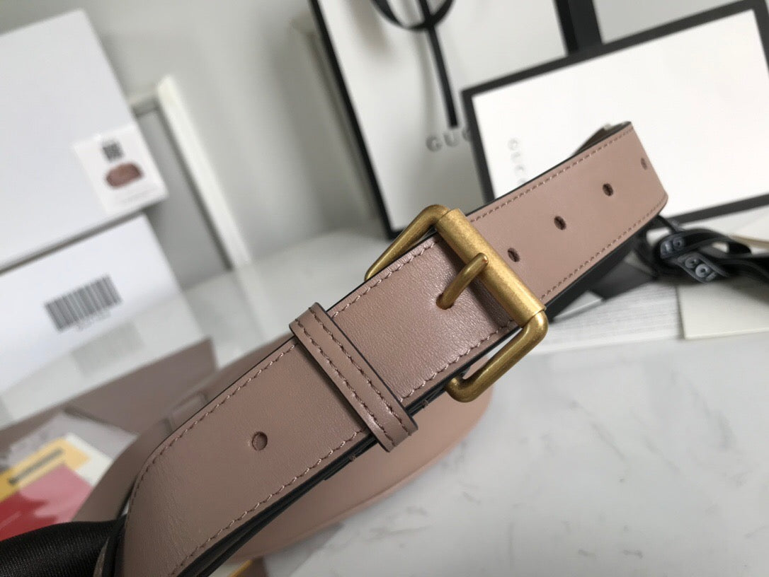 [TOP] GUCCI GG Marmont Belt Bag - Dusty Pink
