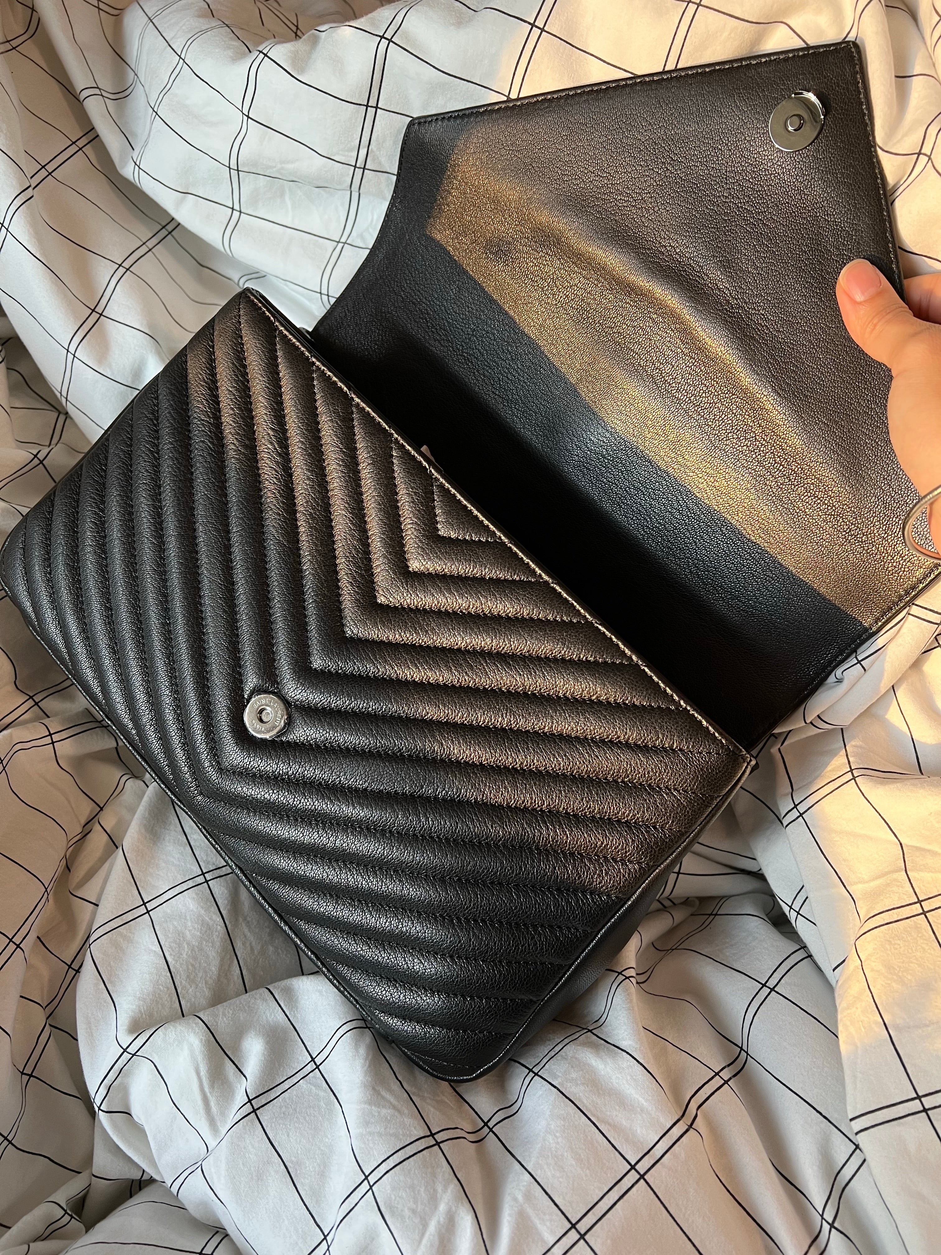 [TOP] Yves Saint Laurent YSL College Medium Top Handle Bag - Black w SHW