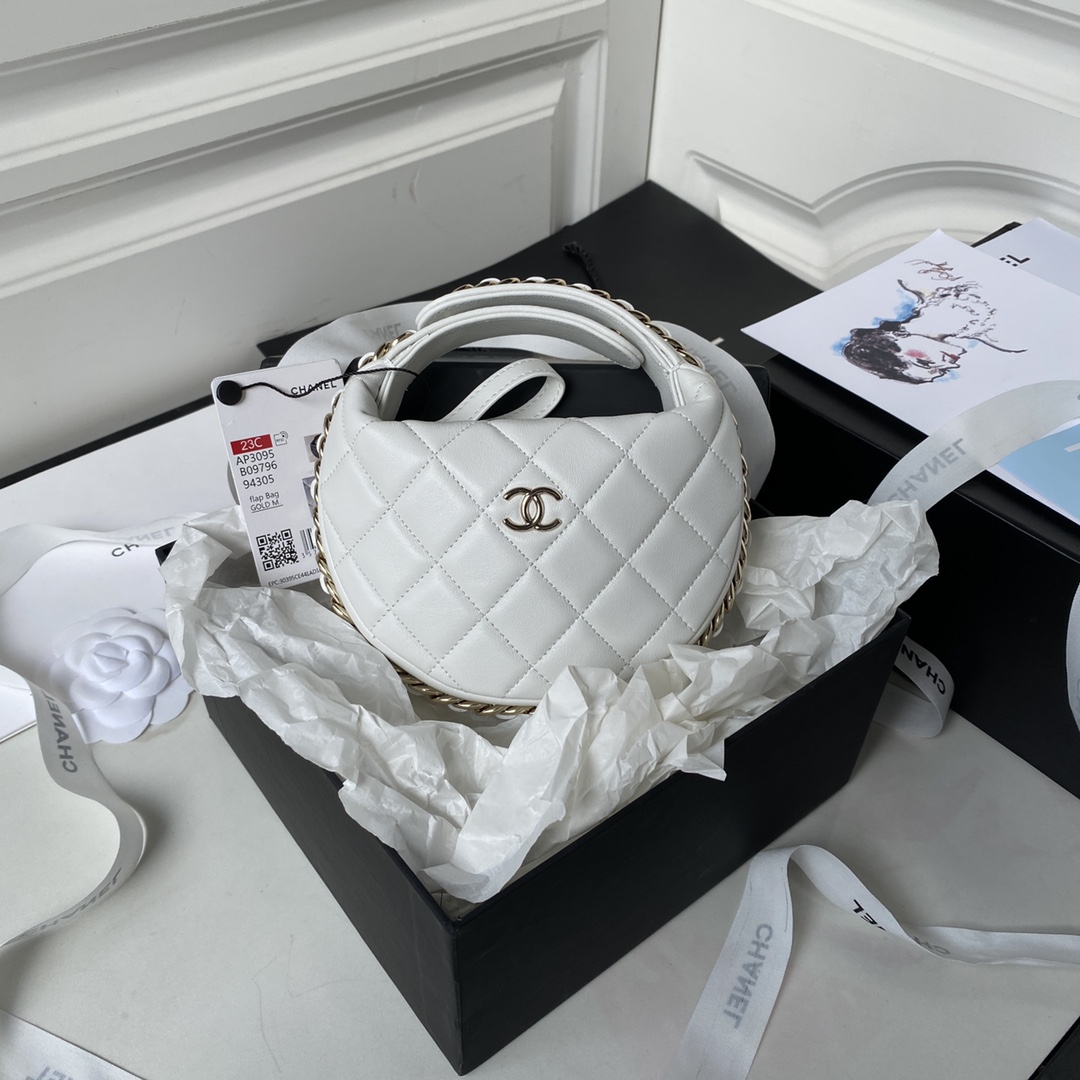 [TOP] CHANEL HandBag 16x16x5.5 cm - GHW - Black\White