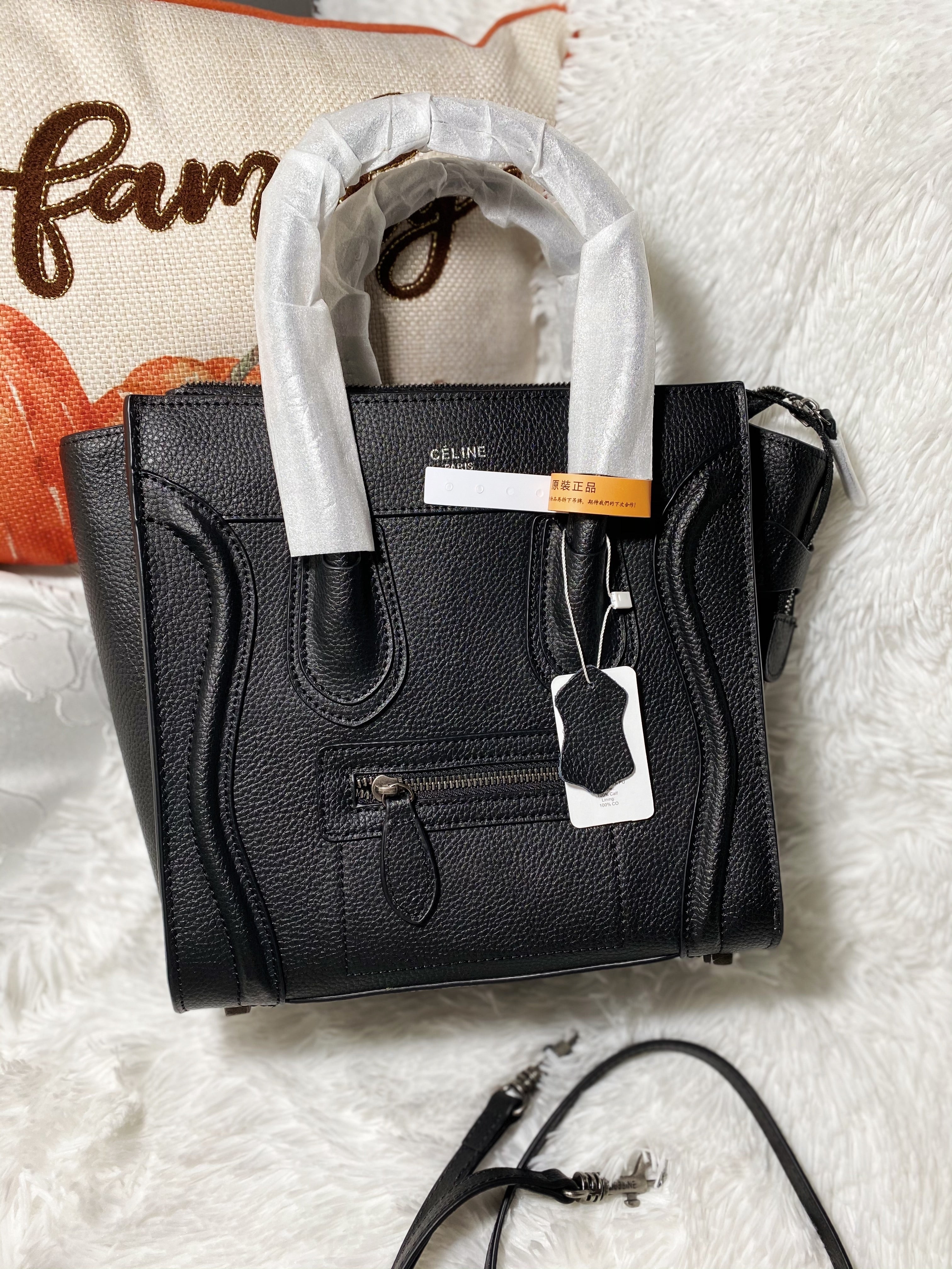 [TOP] CELINE Luggage Nano Bag 20x20x10cm  - BLACK
