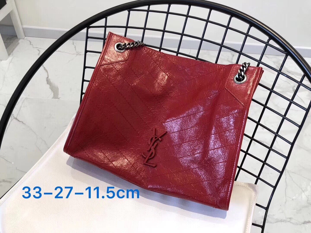 [TOP] Yves Saint Laurent YSL Medium Niki Shopping Bag - Red SHW
