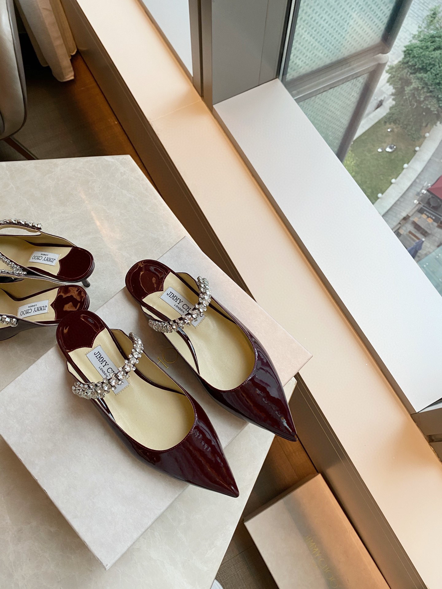 [TOP] Jimmy Choo Bing Flat Crystal - 4 Colours