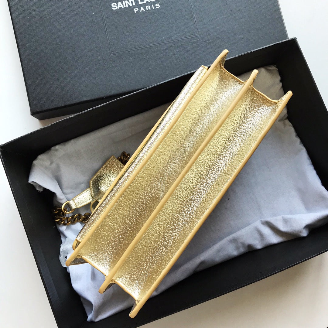 [TOP] Yves Saint Laurent YSL Sunset Metallic Small Bag - Gold