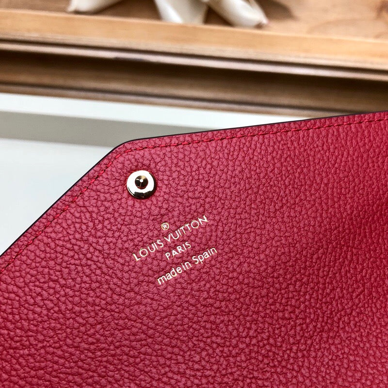 [TOP] Louis Vuitton LV  Sarah Empreinte Wallet - Red