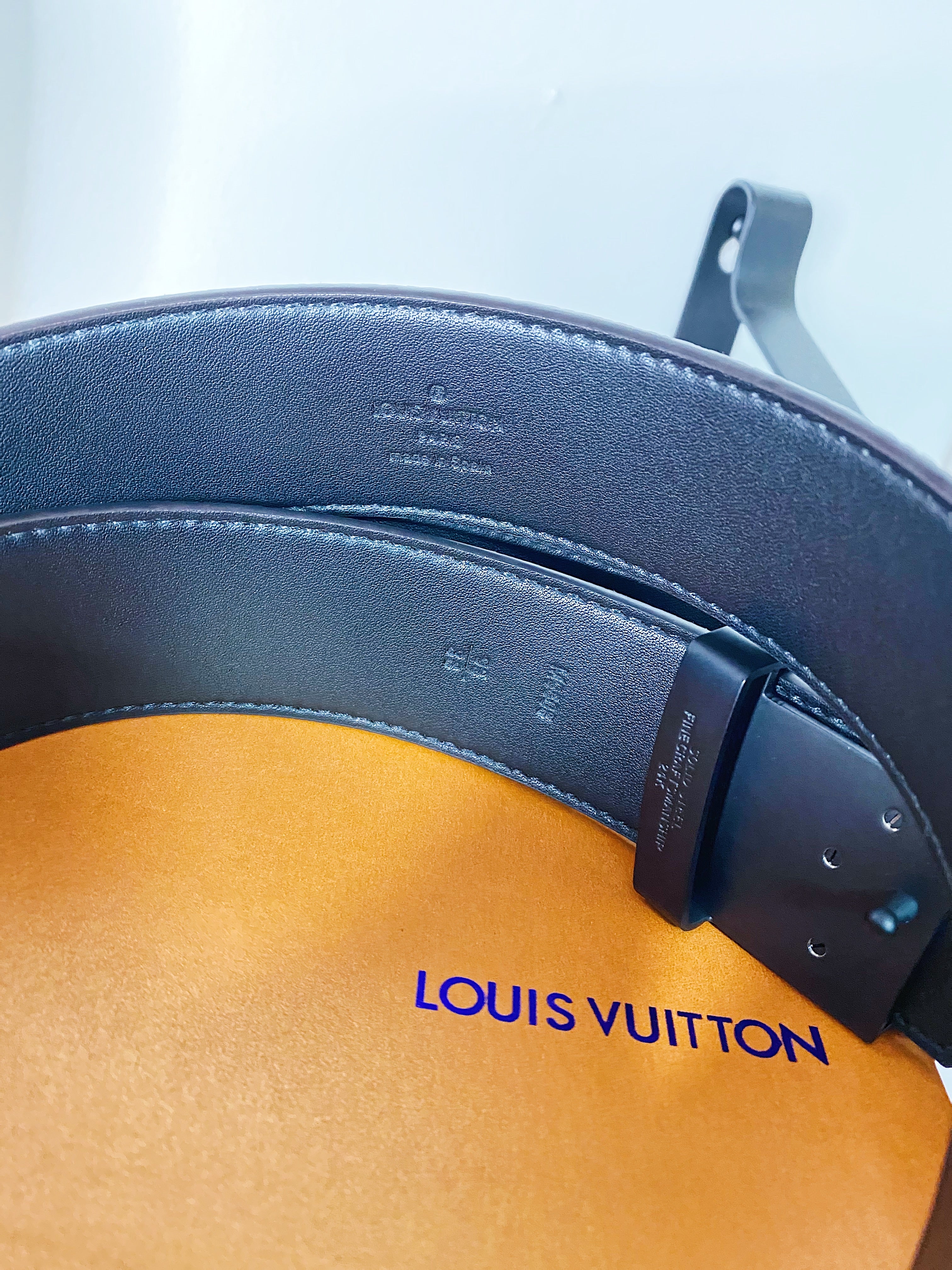[TOP] Louis Vuitton LV LV Belt Initials Damier Graphite - BLACK