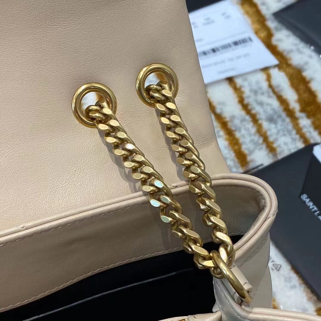 [TOP] Yves Saint Laurent YSL Lou Lou Bag Small 25cm - Beige & GHW