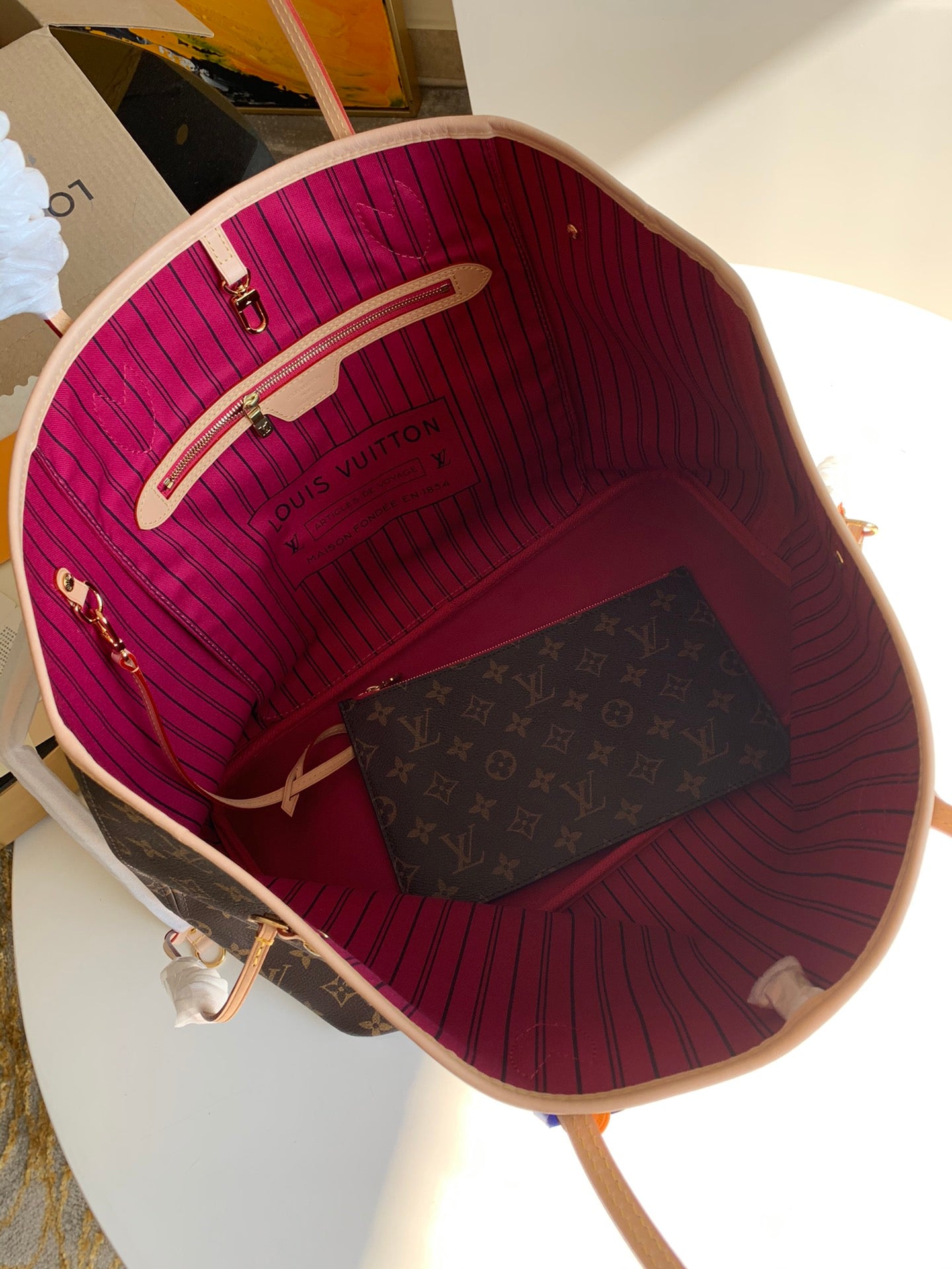 [TOP] Louis Vuitton LV  Neverfull Monogram GM Bag 39x33x20cm- Fuchsia