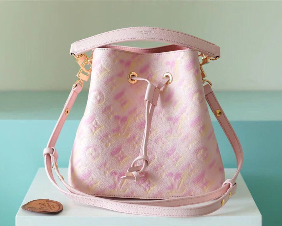 [TOP] Louis Vuitton LV Noe BB Bag 24x22x15cm - Pink/Yellow