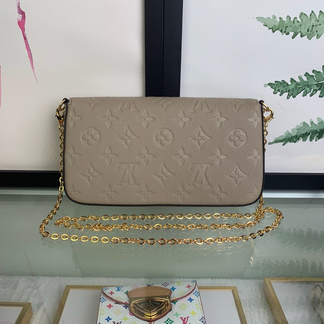 [TOP] Louis Vuitton LV £V Felicie Empreinte Pochette 21X12X3cm- Turtle Dove
