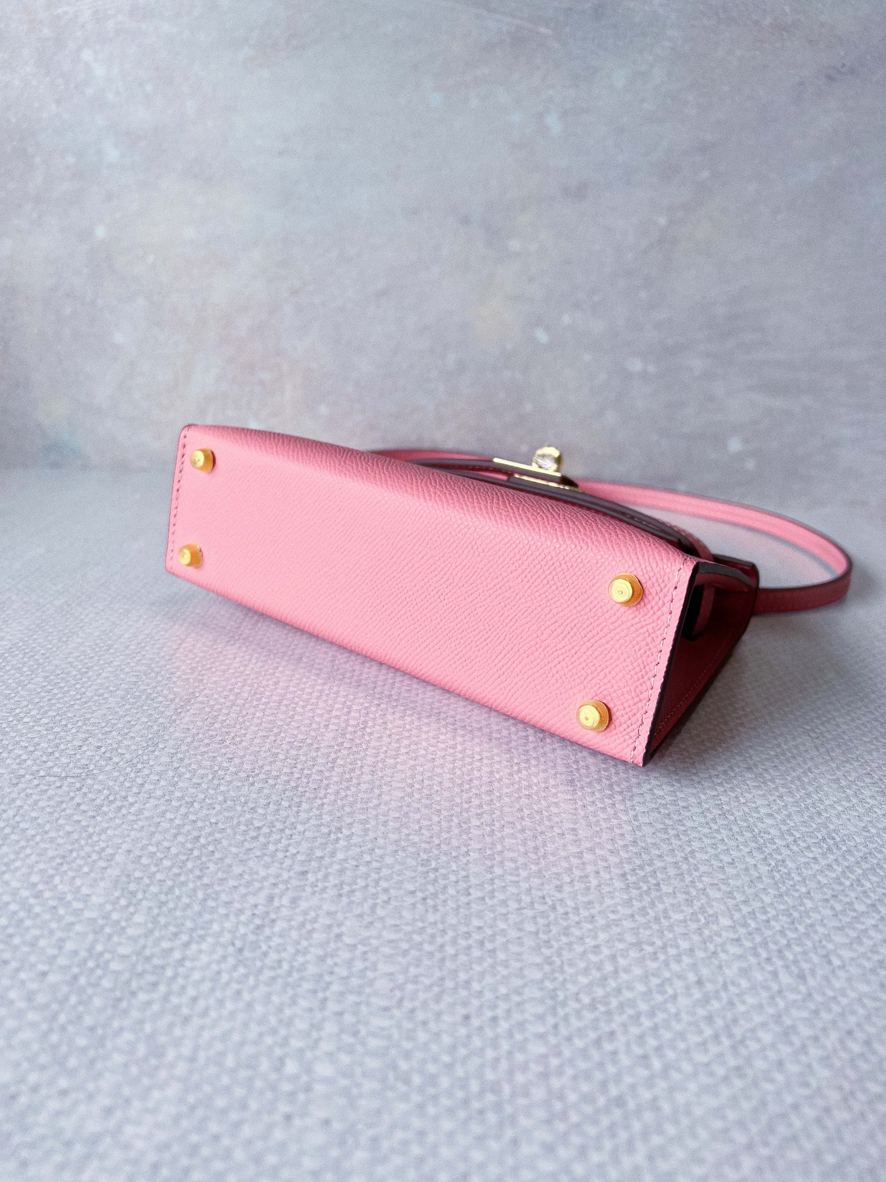 [TOP] HERMES Mini Kelly II Epsom Leather 19cm - Hot Pink