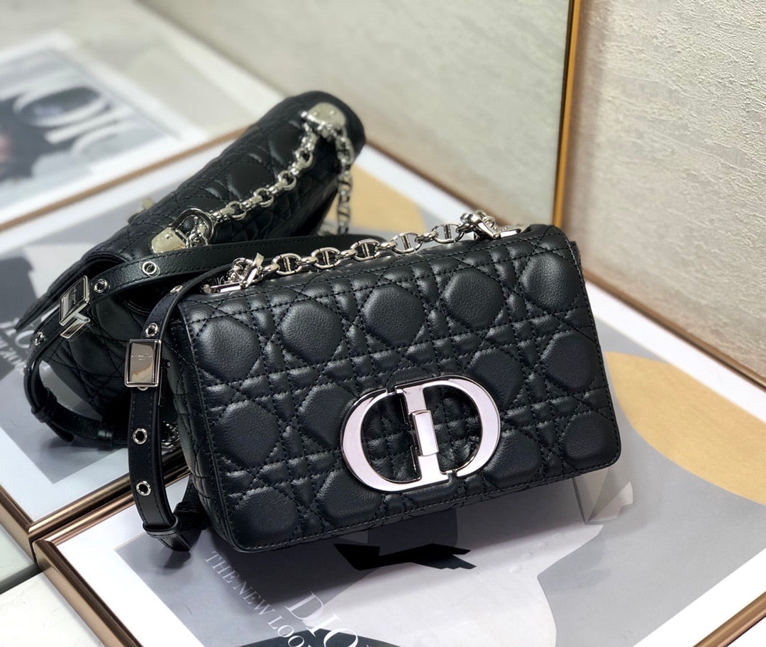 [TOP] Christian Dior Caro Bag Small - Black and Silver