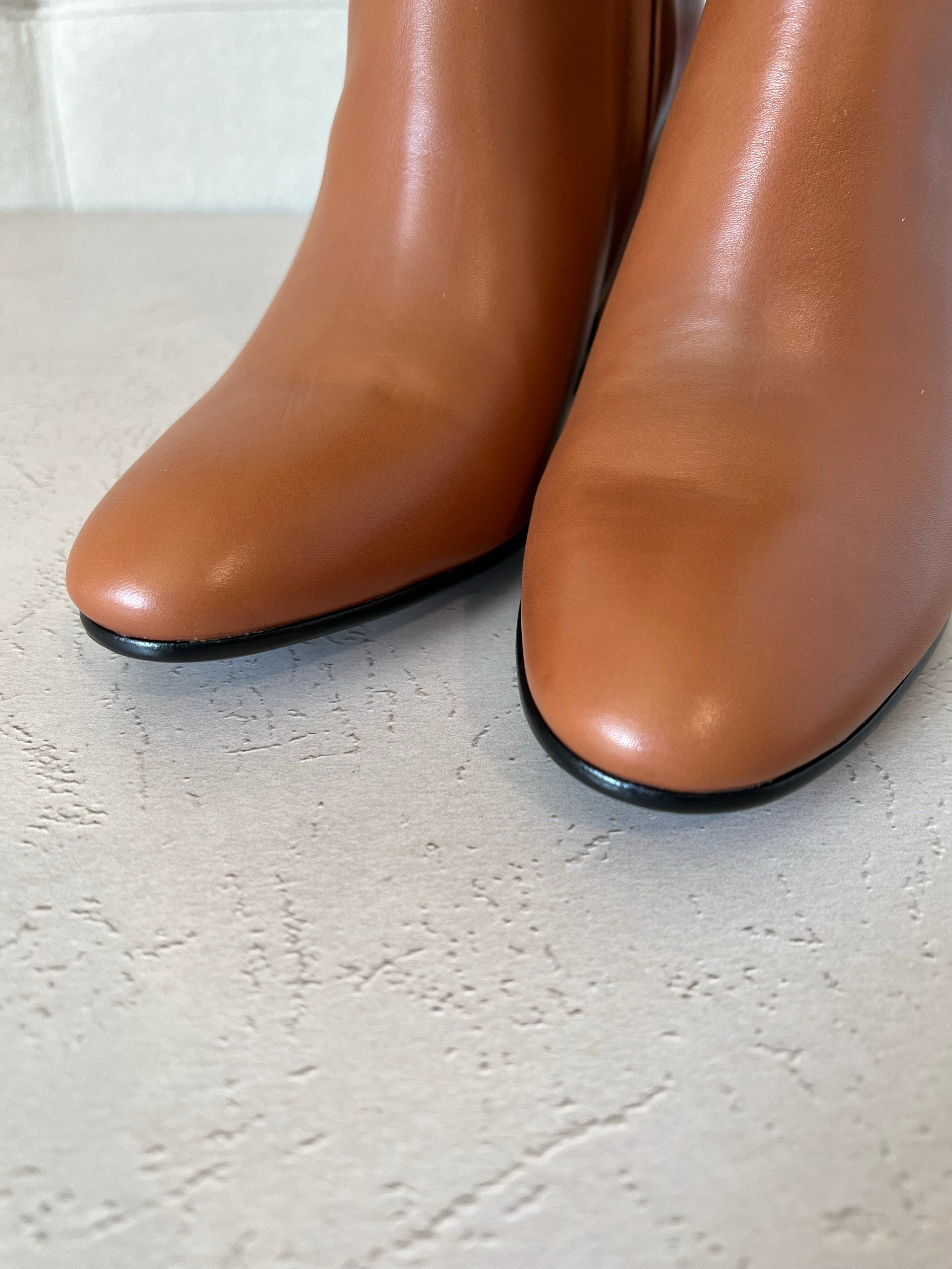 [TOP] HERMES Joueuse Ankle Boots - Brown