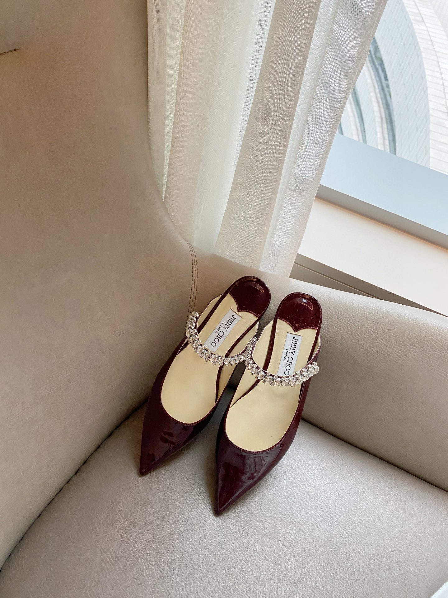 [TOP] Jimmy Choo Bing Flat Crystal - 4 Colours