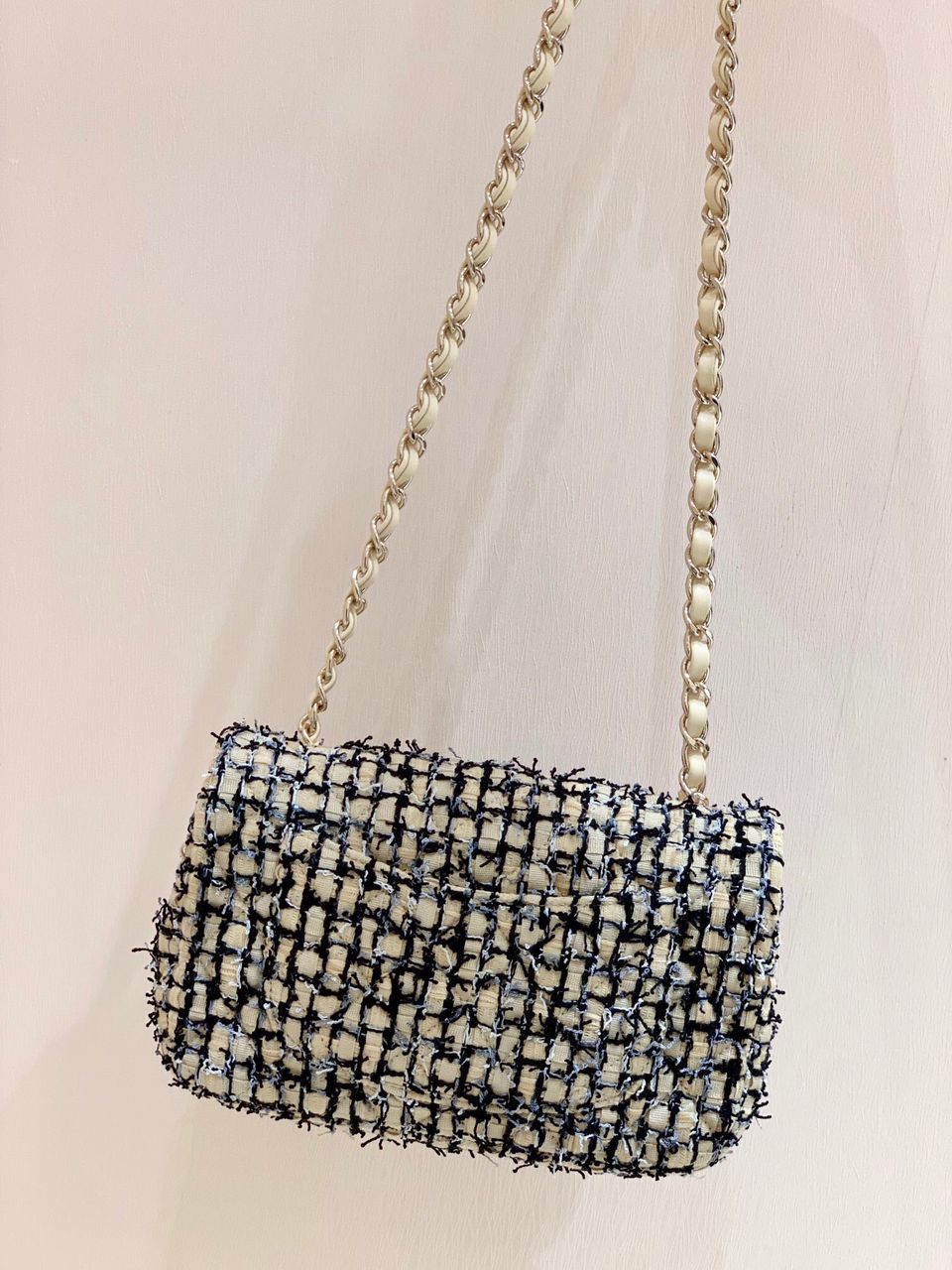 [TOP] CHANEL Classic Flap Bag Tweed Mini Rectangular 20cm - Yellow Black