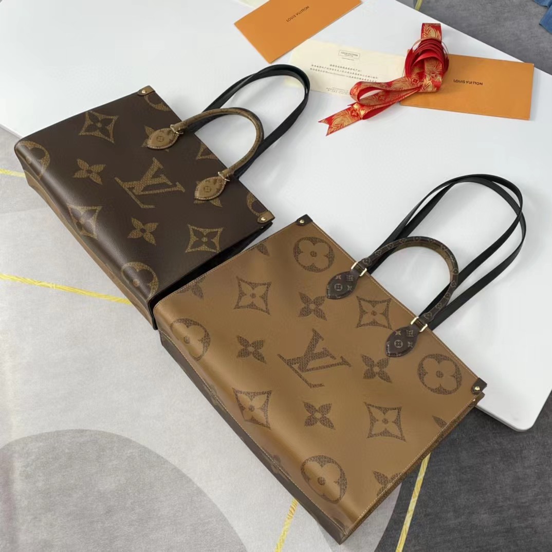 [TOP] Louis Vuitton LV  On The Go Bag  2 Sizes-Brown