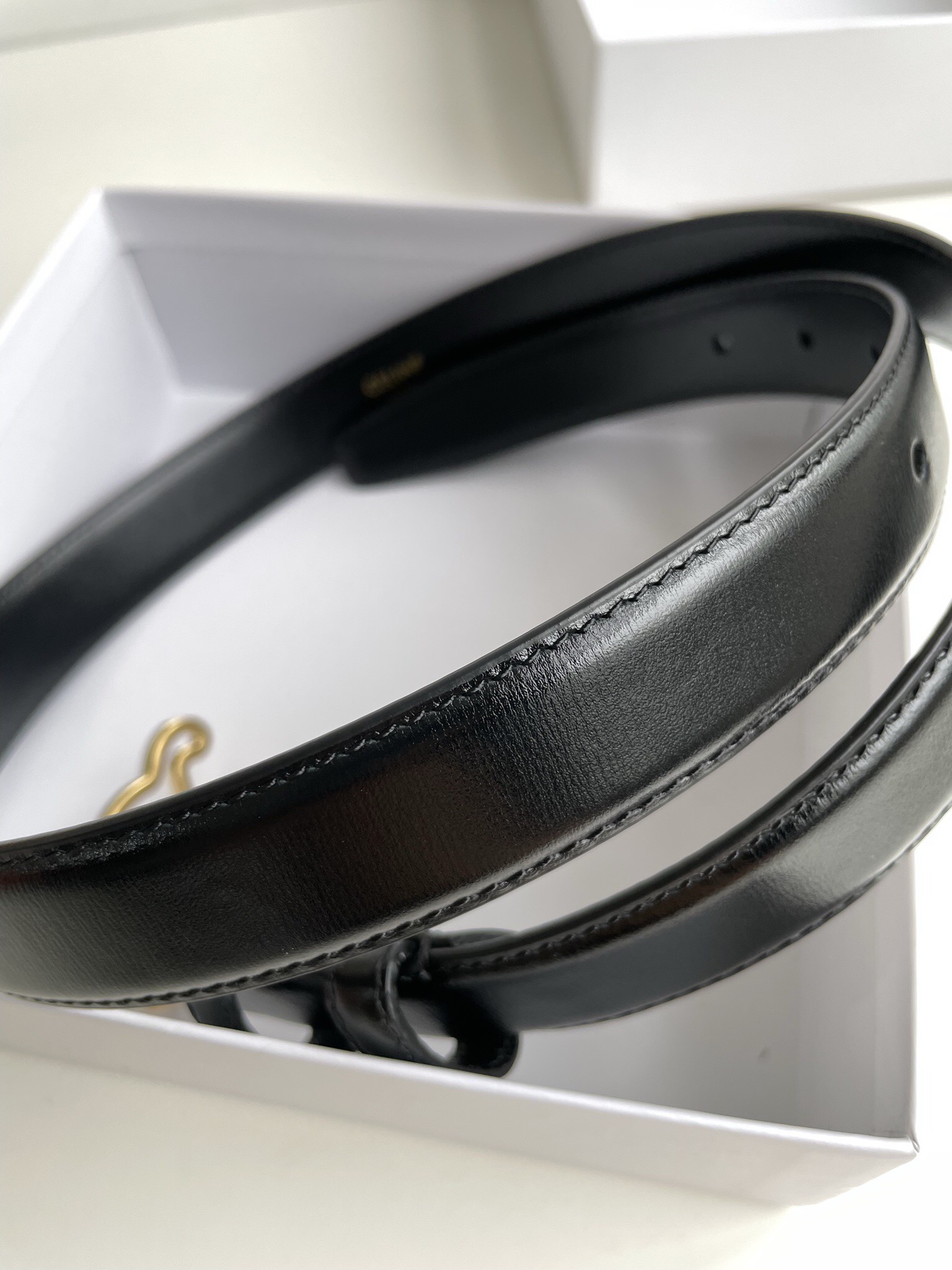 [TOP] CELINE Triomphe Belt - Black