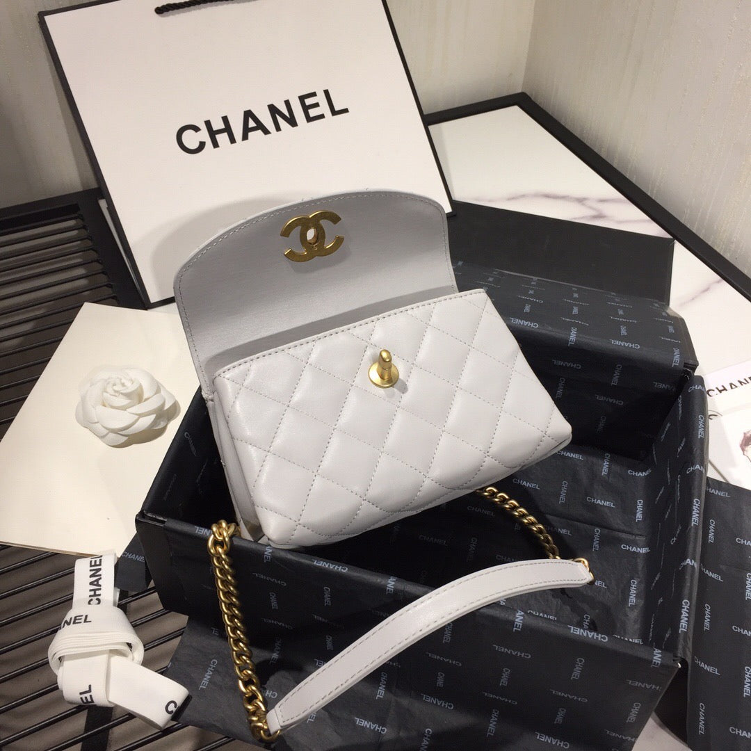 [TOP] CHANEL Trendy Spirit Top Handle Quilted Bag - Grey