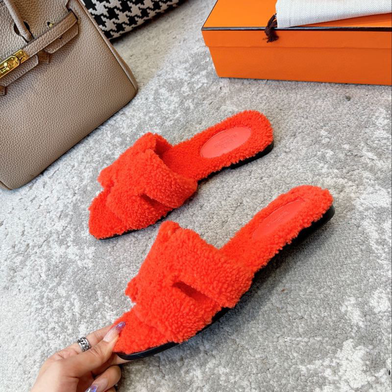 [TOP] HERMES Oran Shearling Sandals - Collection