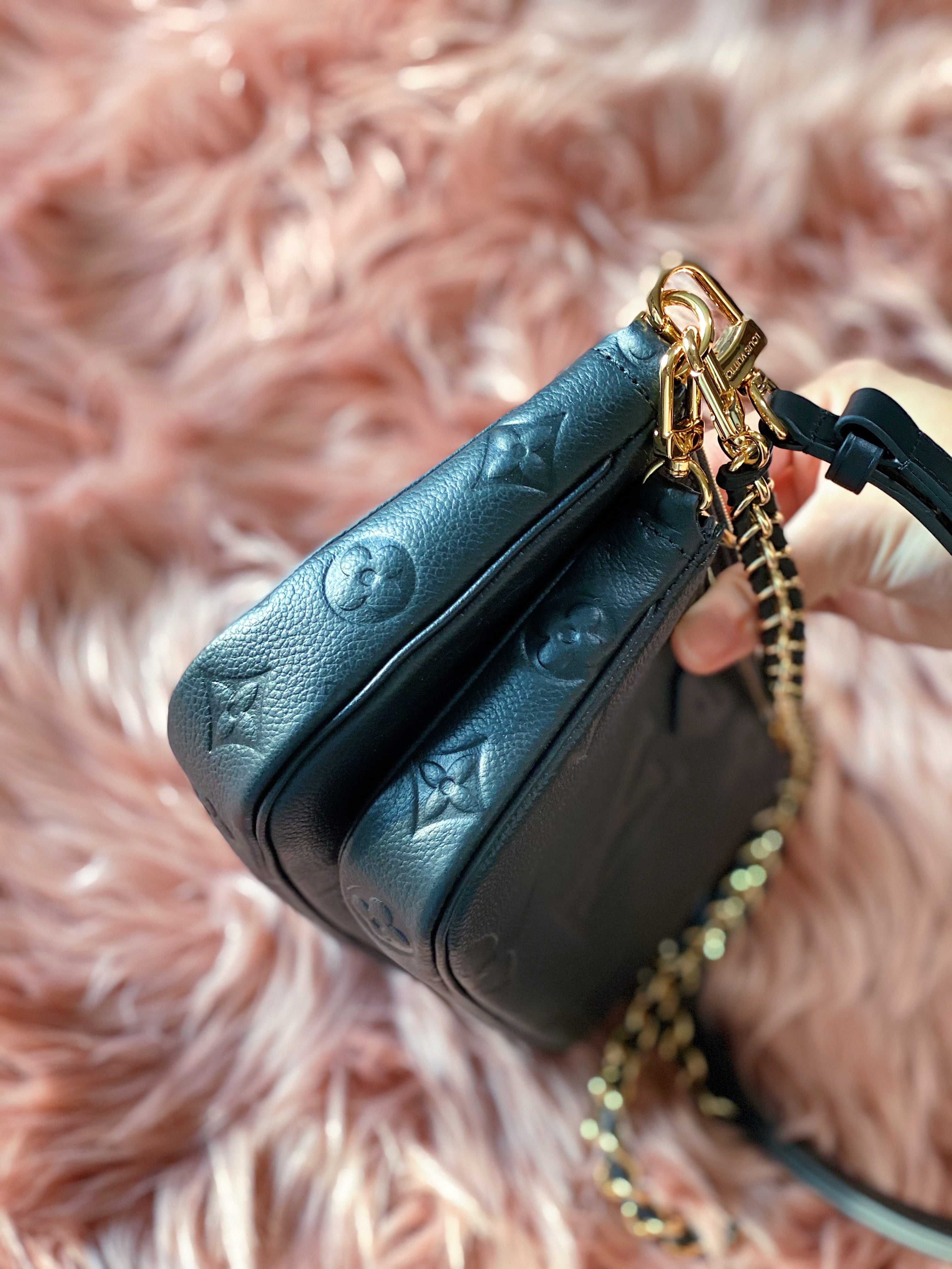 [TOP] Louis Vuitton LV £V Empreinte Multi Pochette 21X12X3cmv - Black