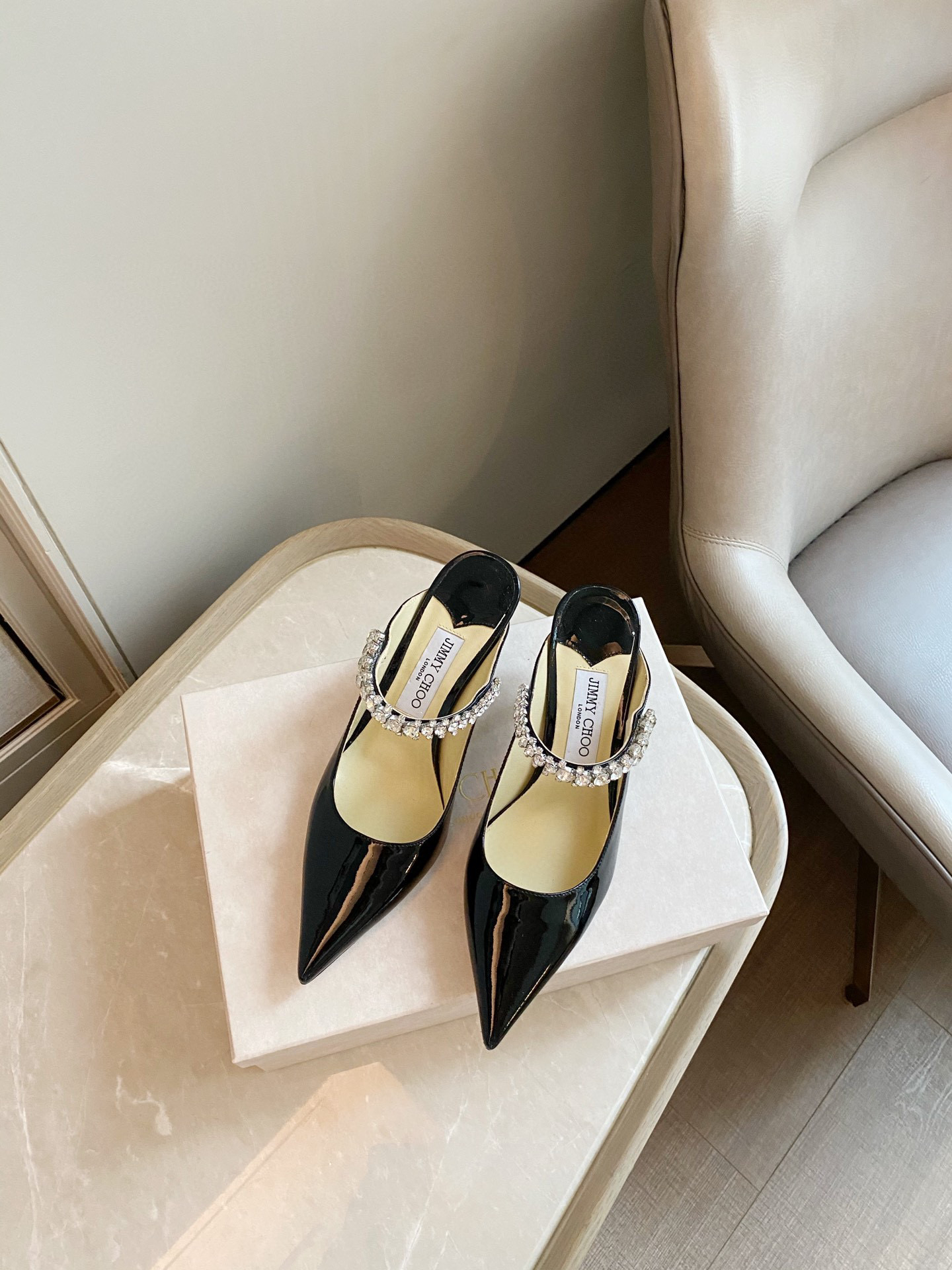 [TOP] Jimmy Choo Bing Heel 6.5cm Crystal Lambskin - 4 Colours