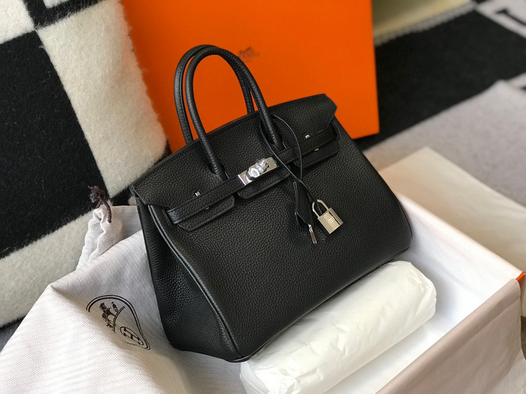 [TOP] HERMES Birkin Togo Leather 25cm - Black & SHW