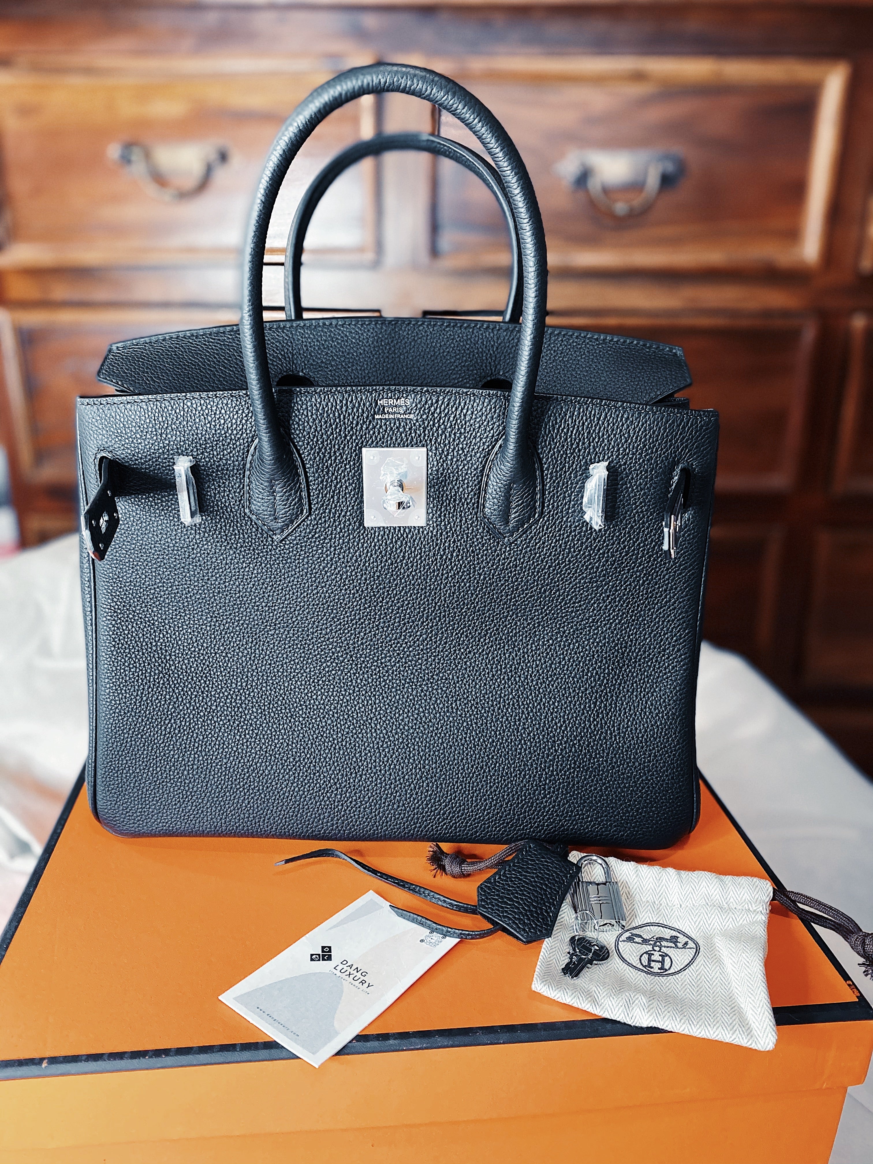[TOP] HERMES Birkin Togo Leather 30cm - Black & SHW