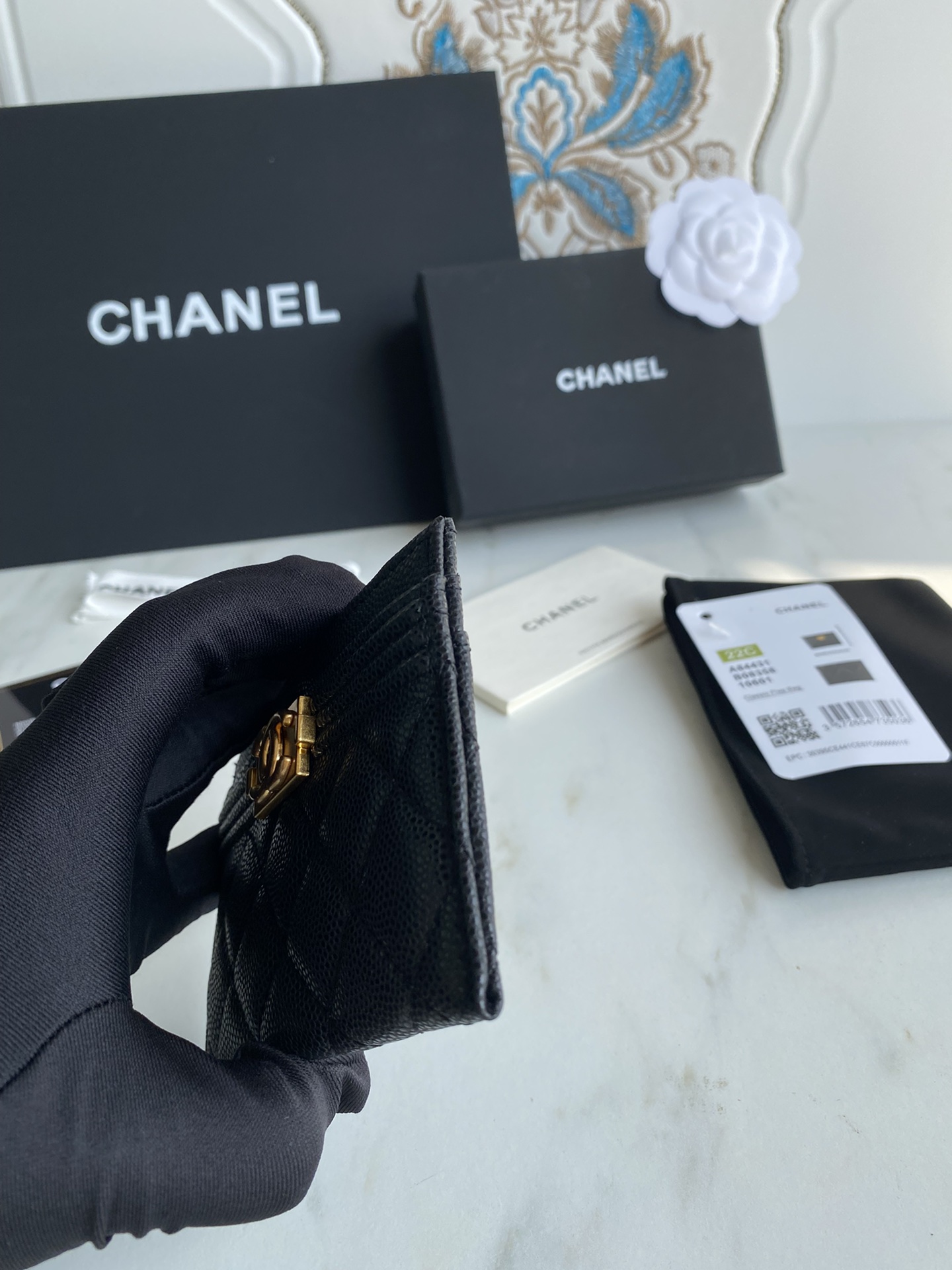[TOP] CHANEL Leboy Cardholder - GHW&SHW - Black