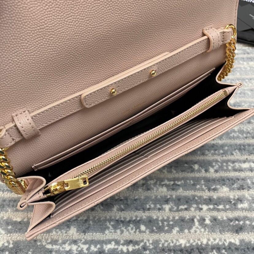 [TOP] Yves Saint Laurent YSL WOC Grainy Leather - Pink w GHW