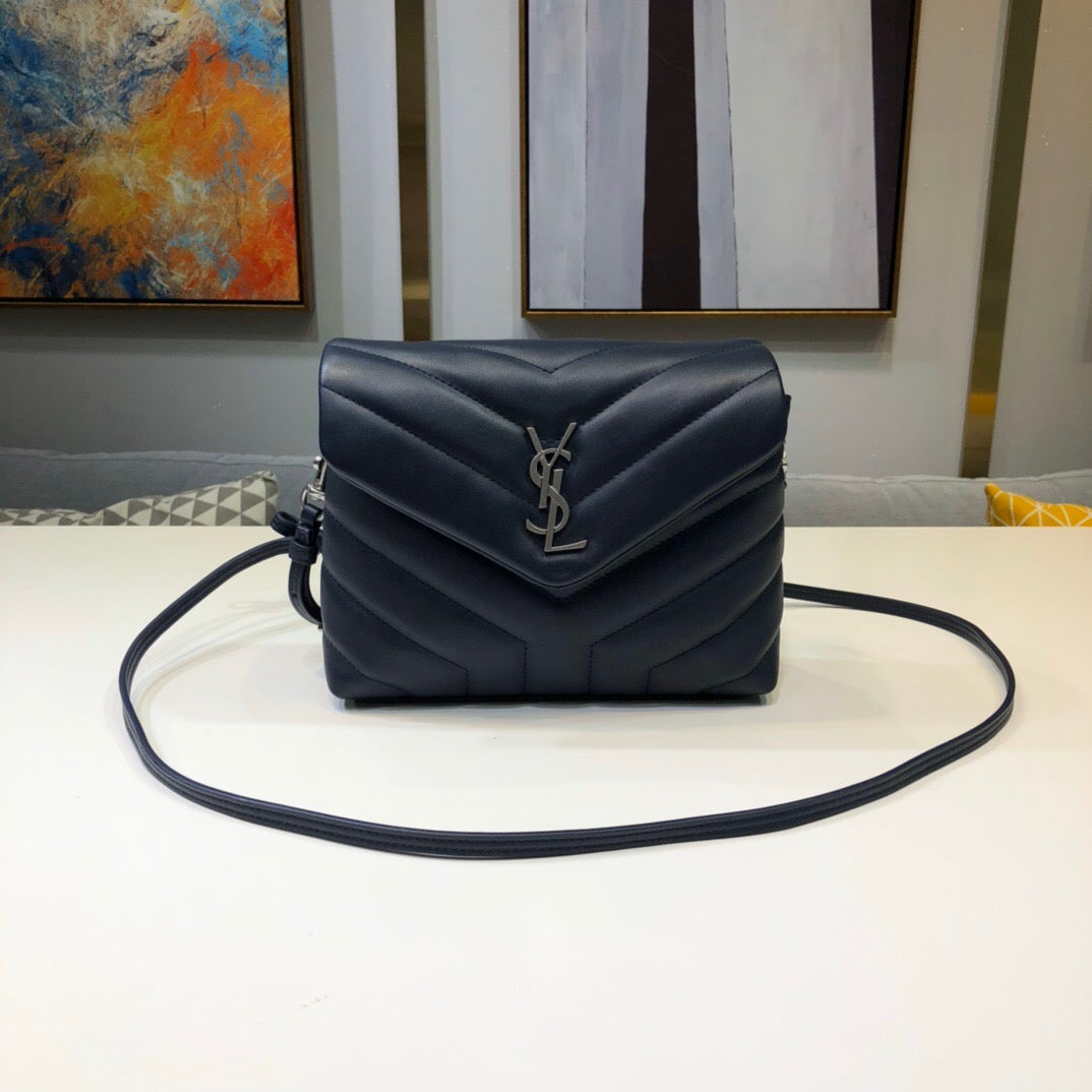 [TOP] Yves Saint Laurent YSL Loulou Toy Bag - Navy Blue SHW