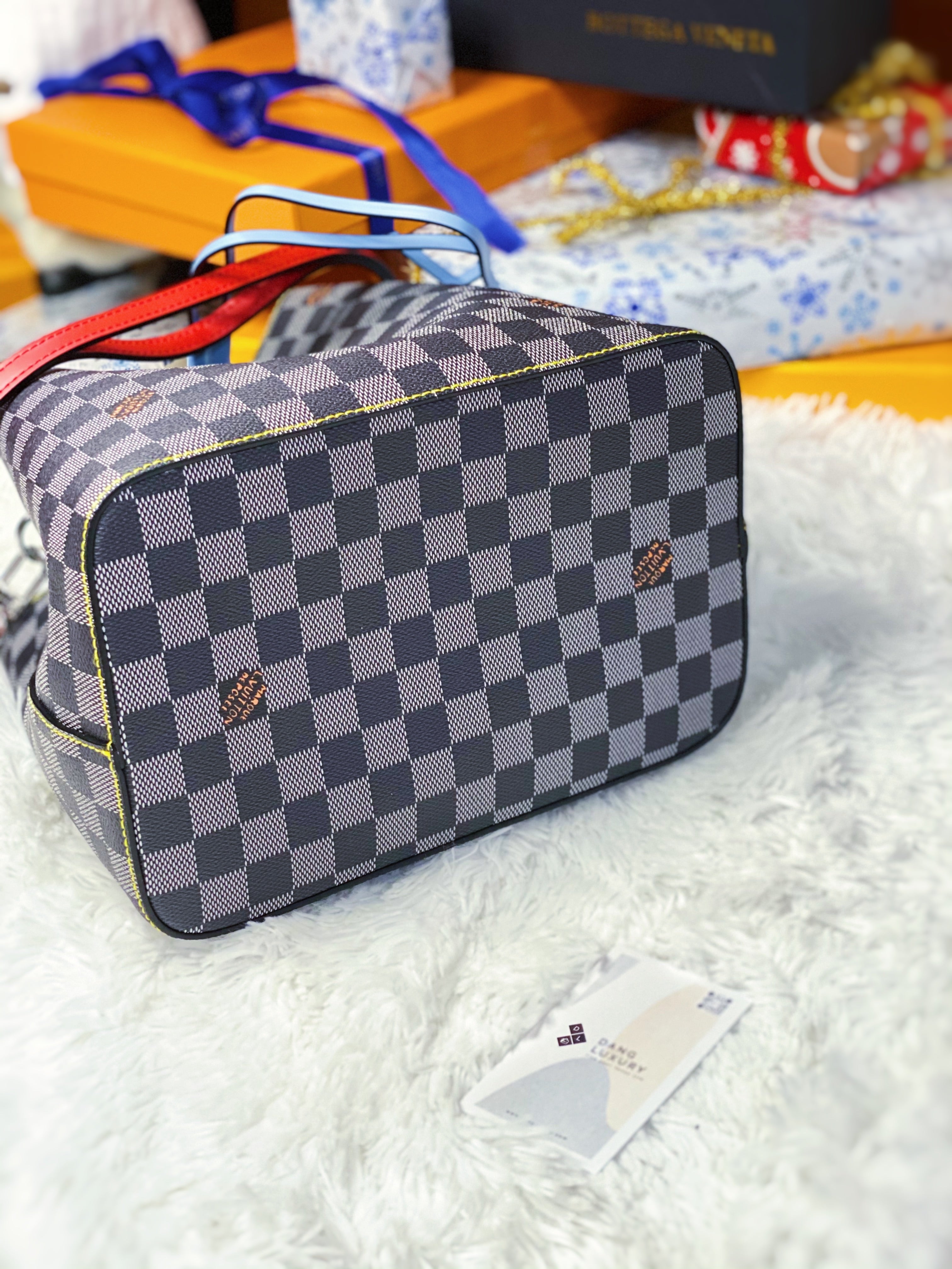 [TOP] Louis Vuitton LV Noe Bag 34x26x19cm- Damier Black/White Bag