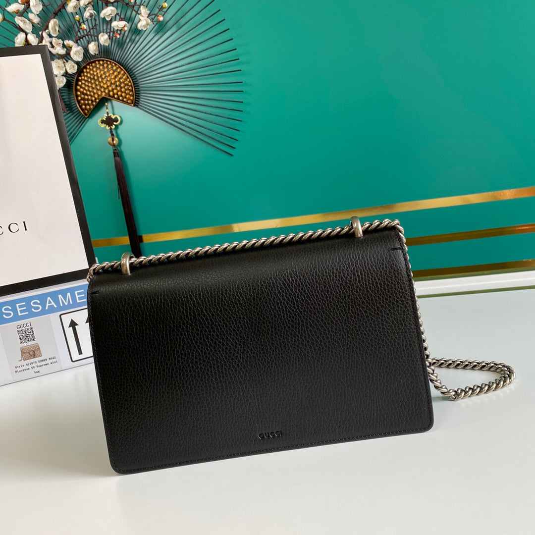 [TOP] GUCCI Dionysus Crystal-embellished Shoulder Bag Small - Black