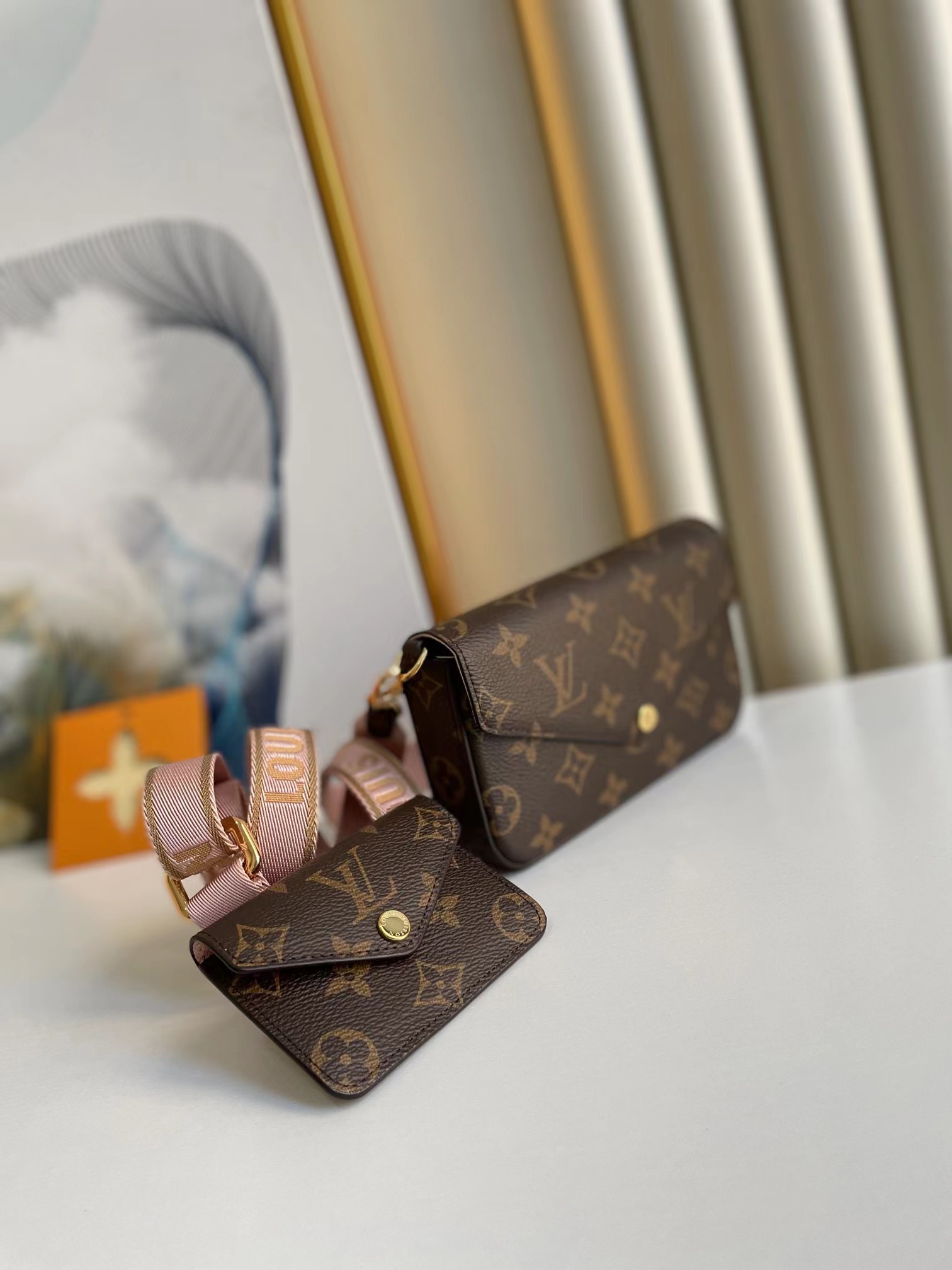 [TOP] Louis Vuitton LV Felicie Strap & Go Monogram 17×10×4cm - PINK/Green